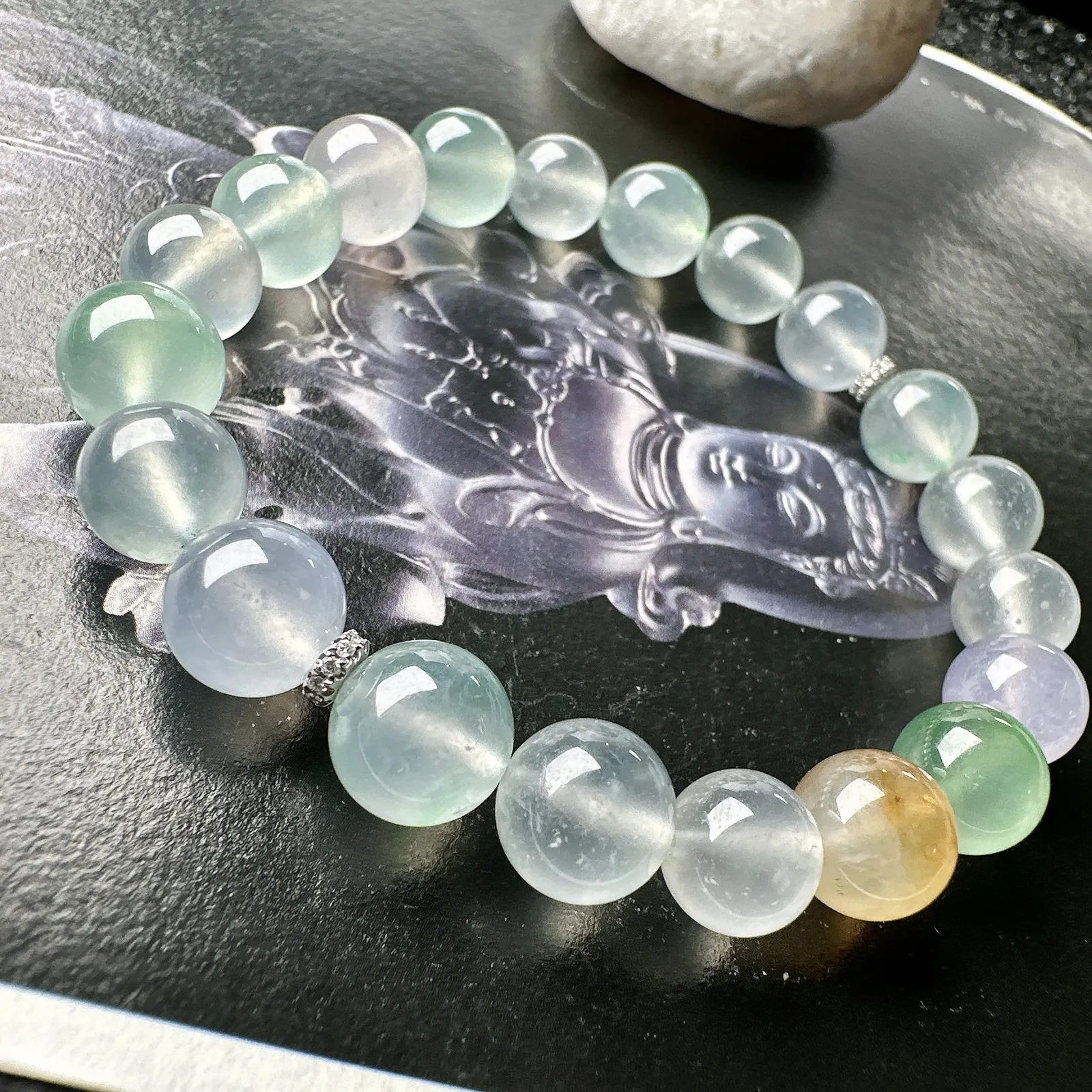 【冰种多宝手串】晶莹多彩的糖果串，多宝手串，颜色丰富，更重要的是种水都很好，性价比很不错，直径8.1