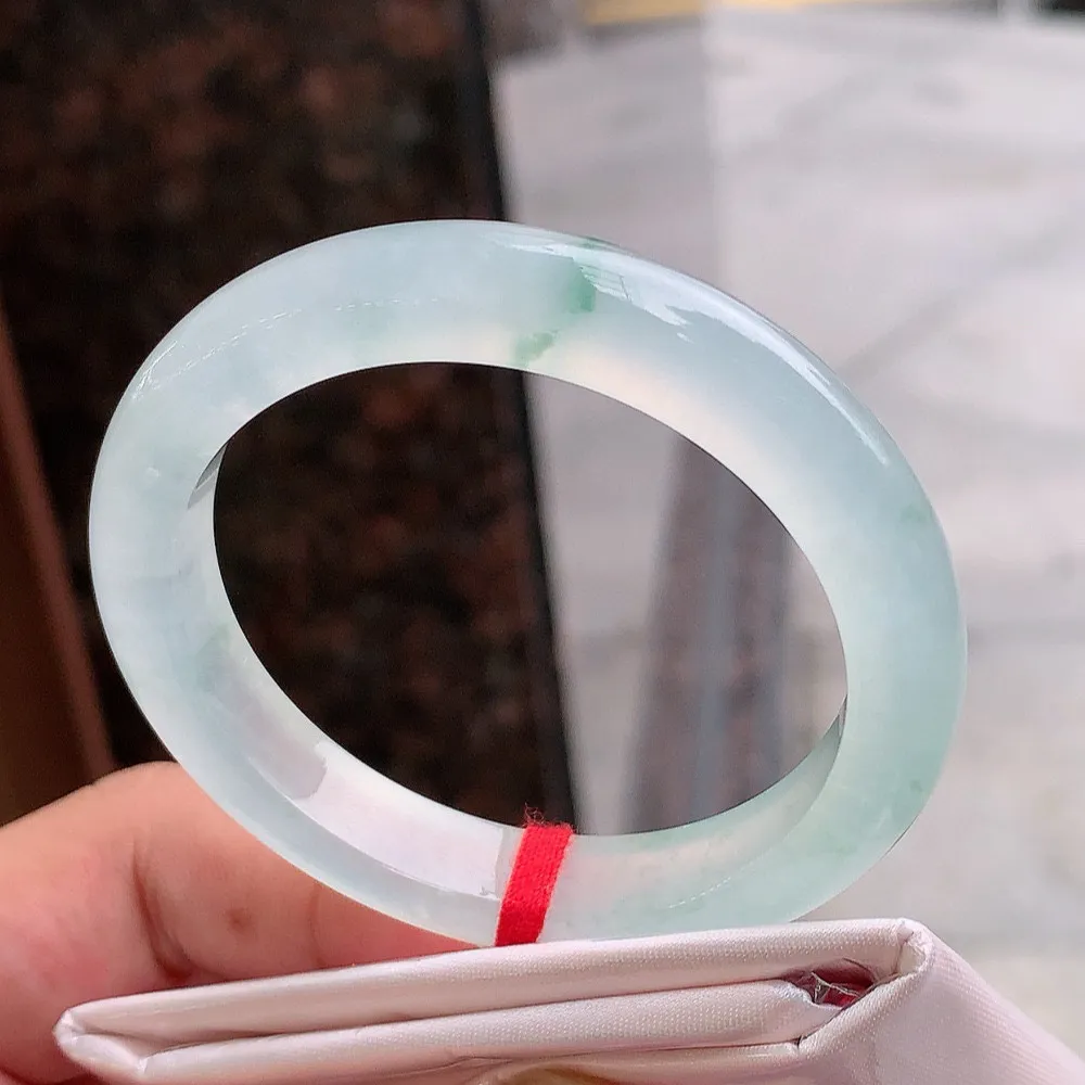 正圈冰玻飘花 微纹 尺寸:50.2/9.5/8 种水好