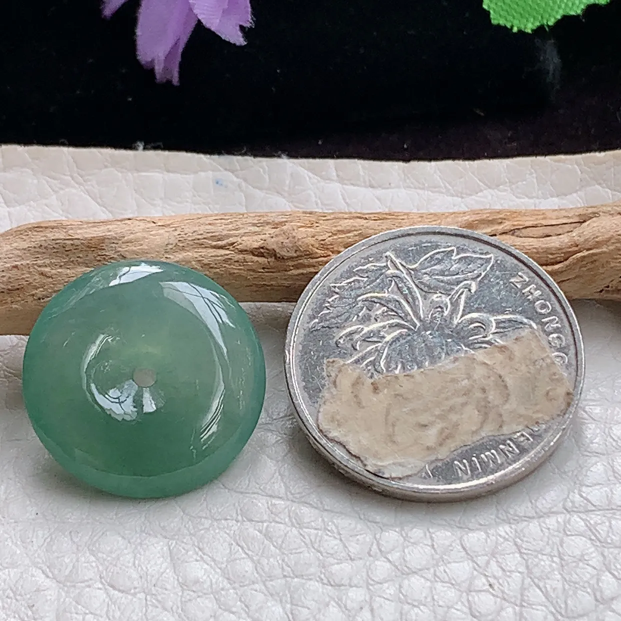 zzx实拍20*4.4缅甸翡翠精雕冰种晴水平安扣玉吊坠 锁骨坠