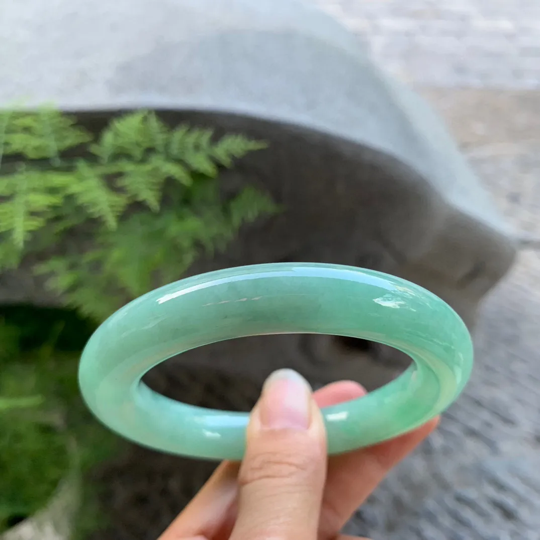 圈口 57-11.5【满绿圆条手镯】圆条57 58可戴