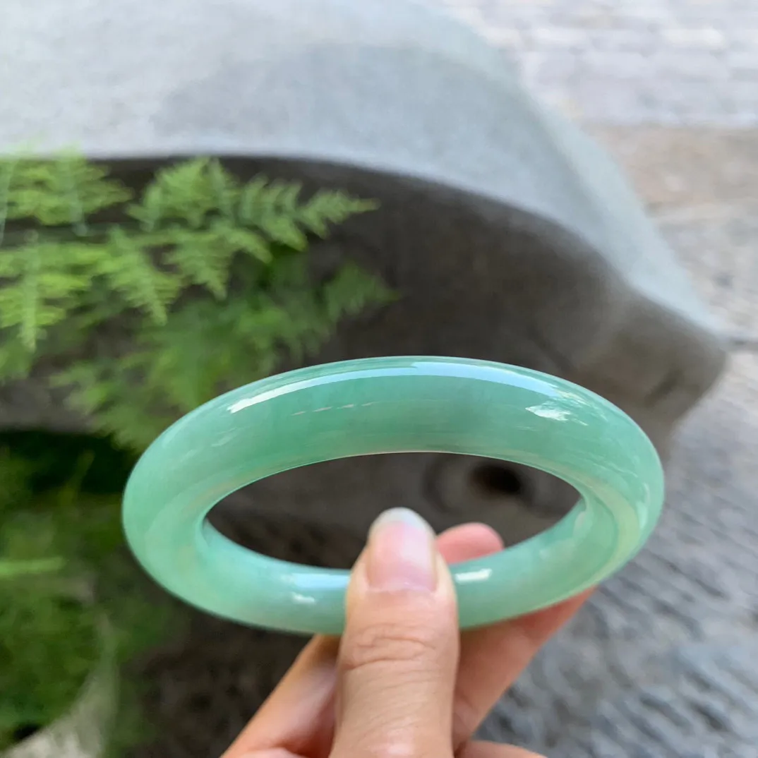 圈口 57-11.5【满绿圆条手镯】圆条57 58可戴