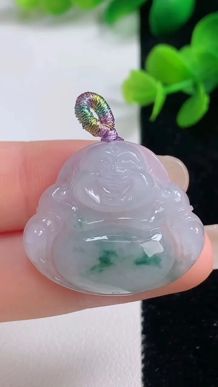 天然A货翡翠冰种飘花佛公吊坠，尺寸26-29.7-6.2，重量:7.54g
9月3日