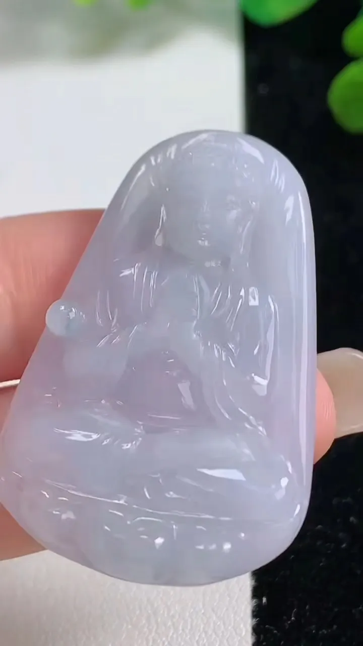 天然A货翡翠紫罗兰阿尼陀佛吊坠，尺寸41.8-27-5.7，重量:11.70g
9月7日