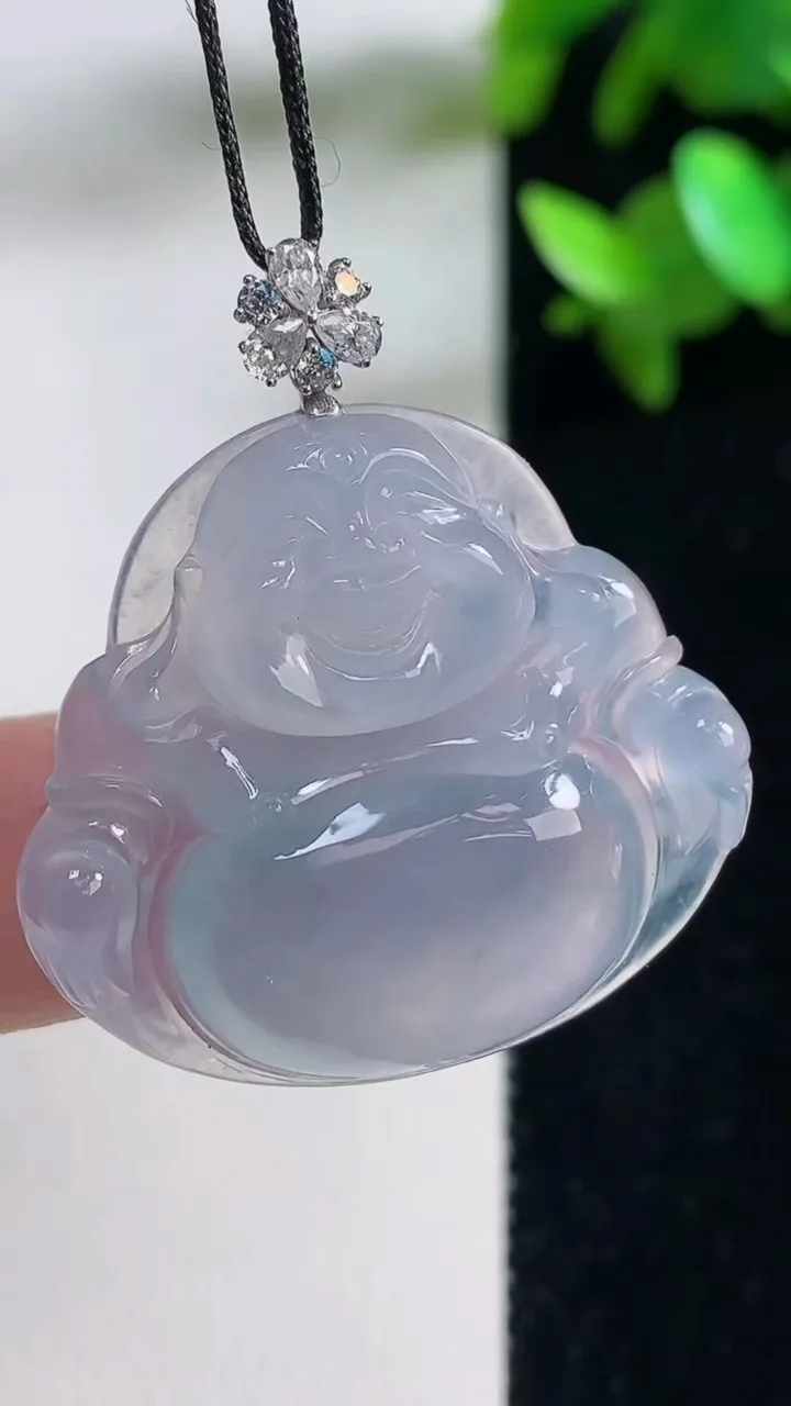 天然A货翡翠种紫罗兰佛公吊坠，尺寸28.5-30.7-6.2，重量:8.75g
9月11日