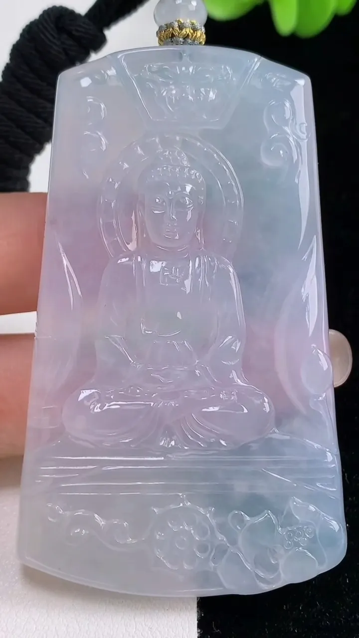 天然A货翡翠种紫罗兰大日如来吊坠，尺寸68-40-5.3，重量:39.31g
9月13日