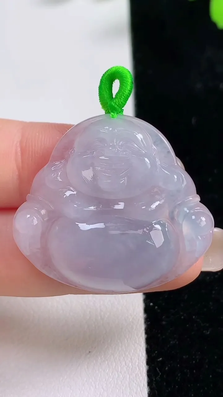 天然A货翡翠冰种紫罗兰佛公吊坠，尺寸29.5-33.3-5.8，重量:8.42g
9月17日