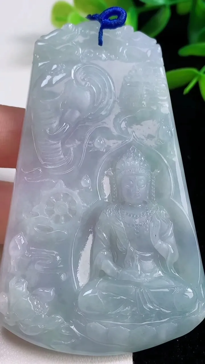 天然A货翡翠紫罗兰普贤菩萨吊坠，尺寸81.8-49-5.8，重量:50.19g
9月27日