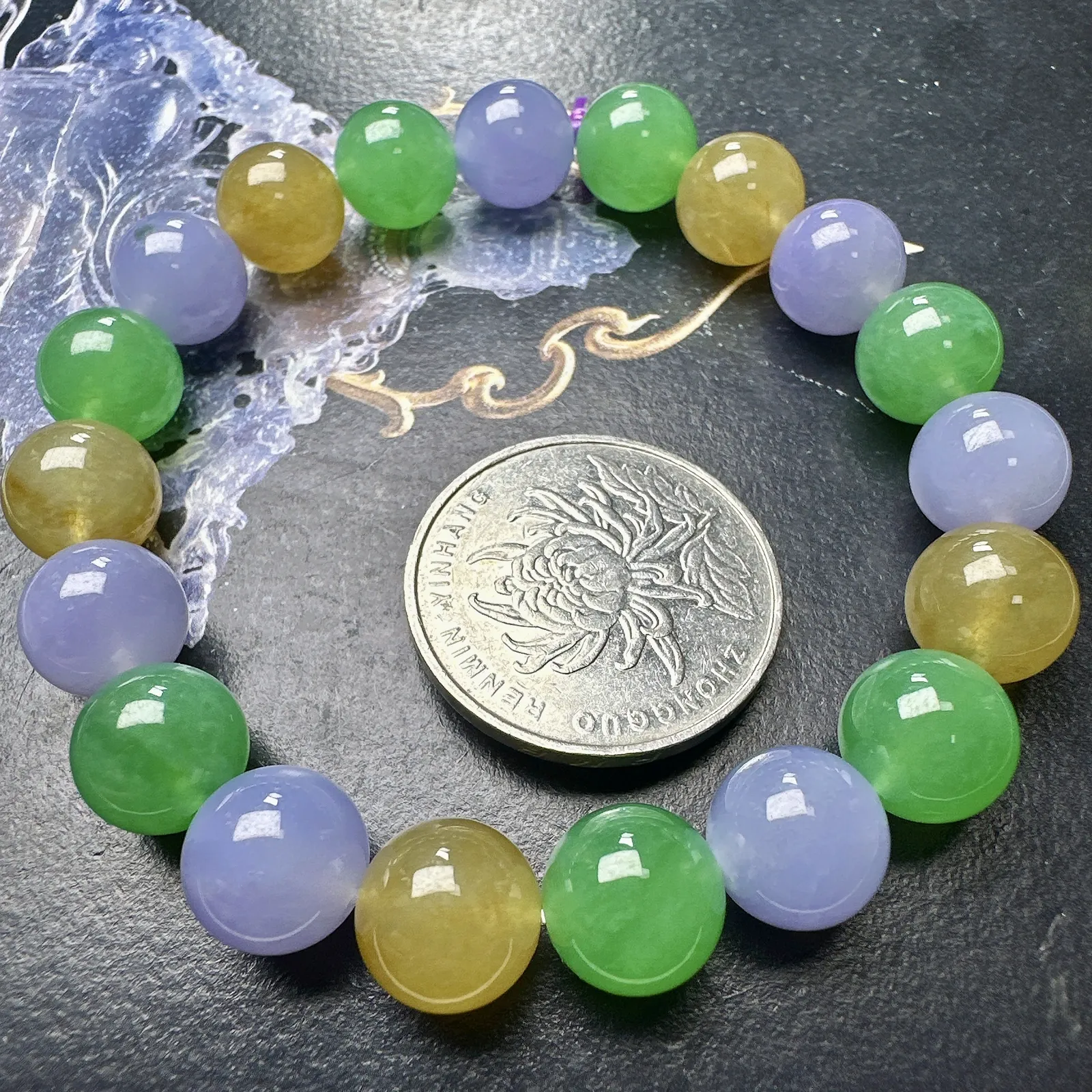 【冰种多宝手串】晶莹多彩的糖果串，多宝手串，颜色丰富，更重要的是种水都很好，性价比很不错，直径10