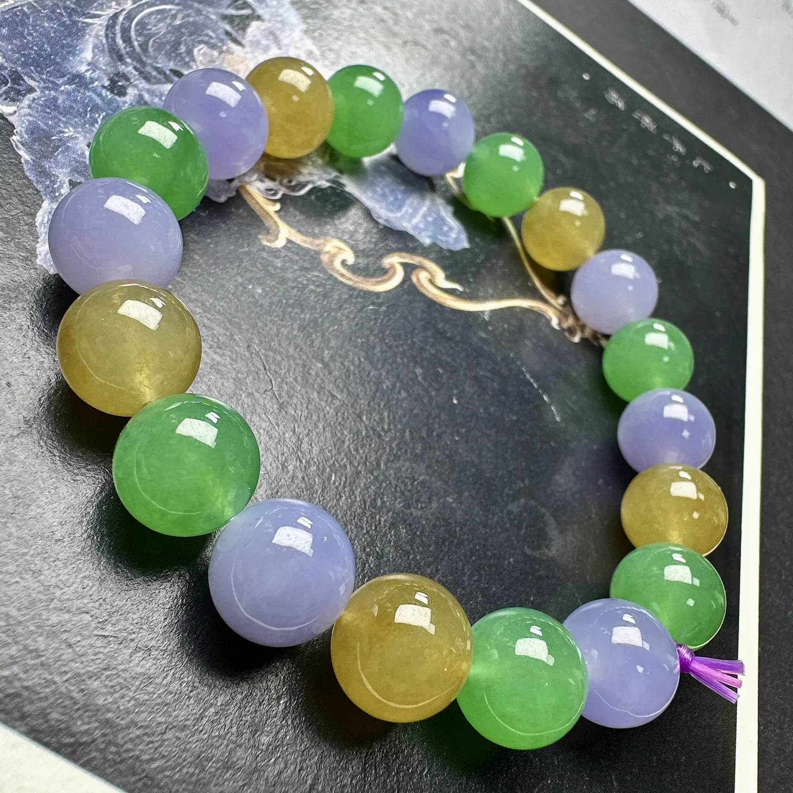 【冰种多宝手串】晶莹多彩的糖果串，多宝手串，颜色丰富，更重要的是种水都很好，性价比很不错，直径10