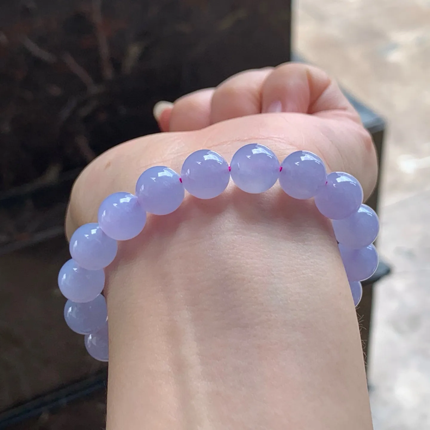 冰种春色手串
颜色浓郁有种水～