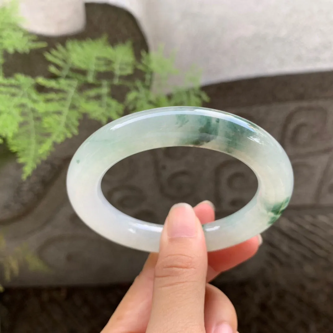 小圈口 53-10.8  【冰飘花圆条手镯】圆条53 54可戴