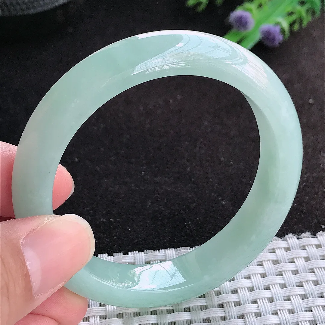 自然光52.5/12.4/8.3老坑冰润起胶冰晴手镯天然翡翠玉镯女款