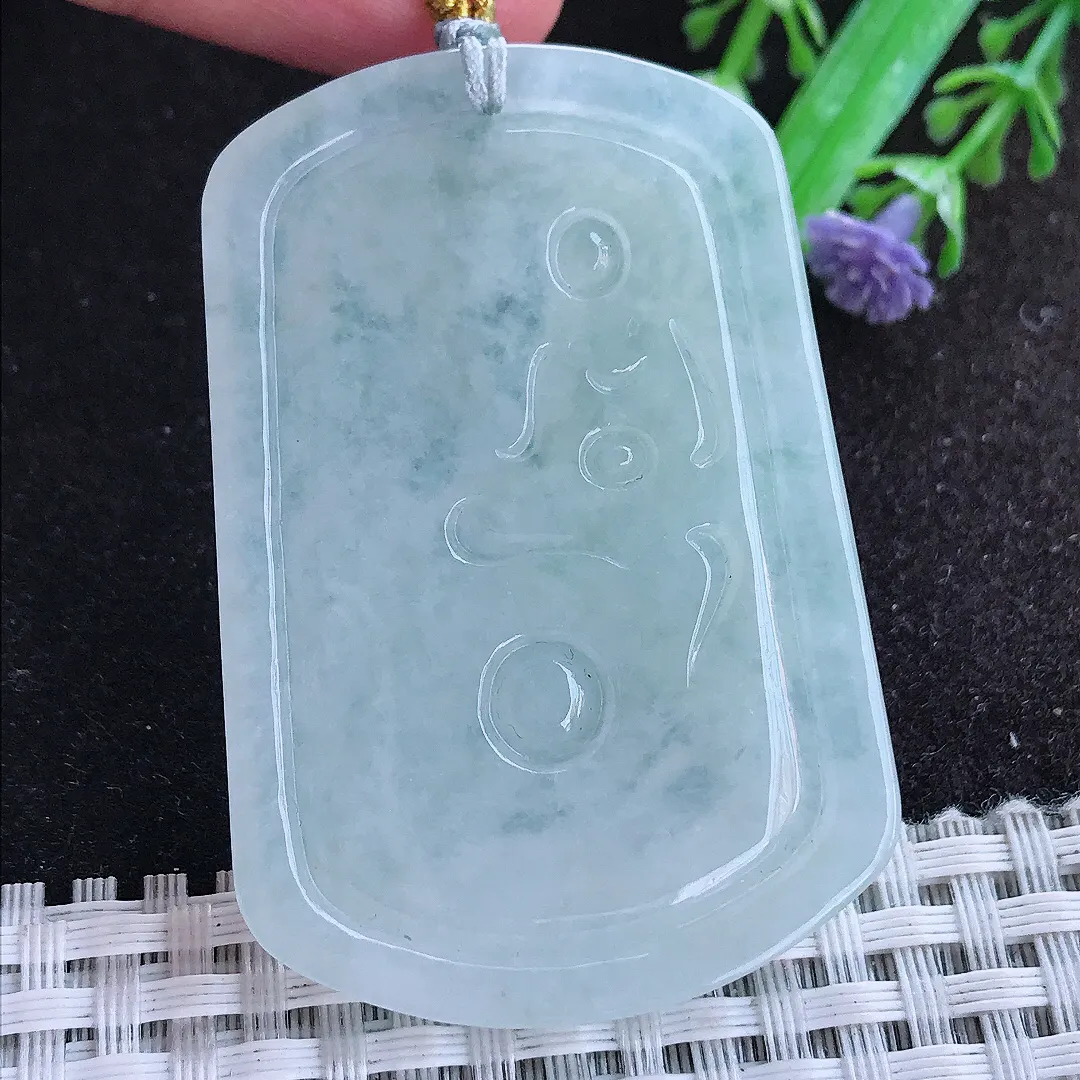 自然光55/37.6/6.2老坑冰胶水灵白净地藏王菩萨吊坠翡翠玉石挂件