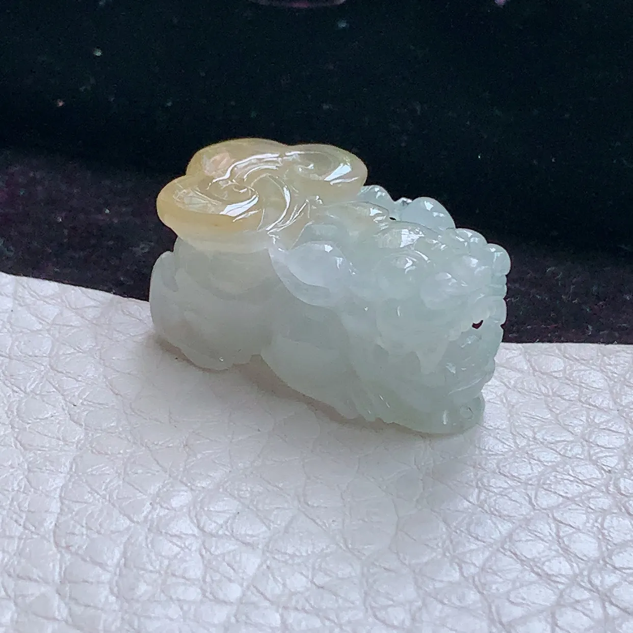 zen实拍29.5*17.8*14.5缅甸翡翠精雕冰双彩招财貔貅 皮休玉吊坠 玉挂件