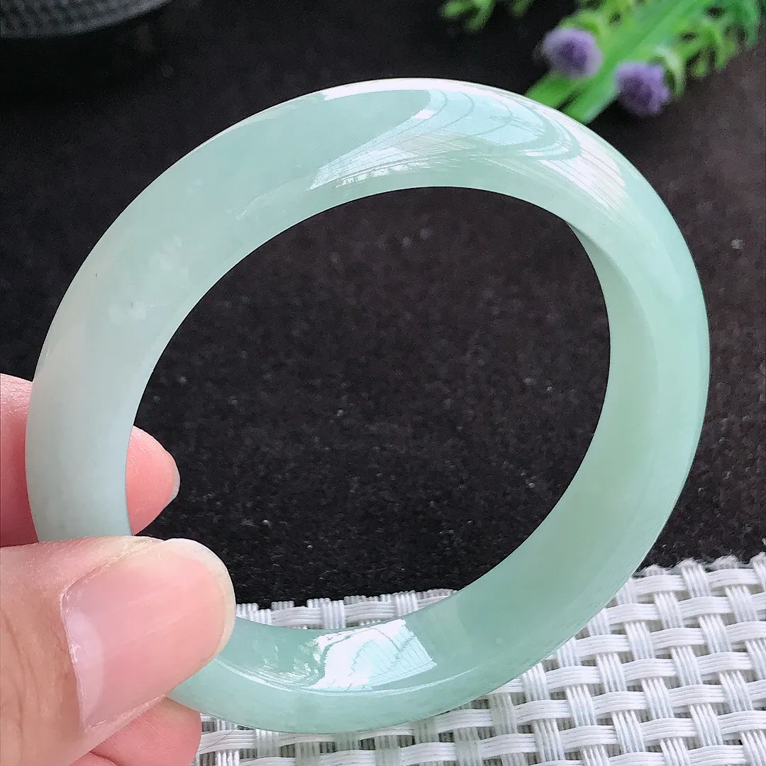 自然光52.5/12.4/8.3老坑冰润起胶冰晴手镯天然翡翠玉镯女款