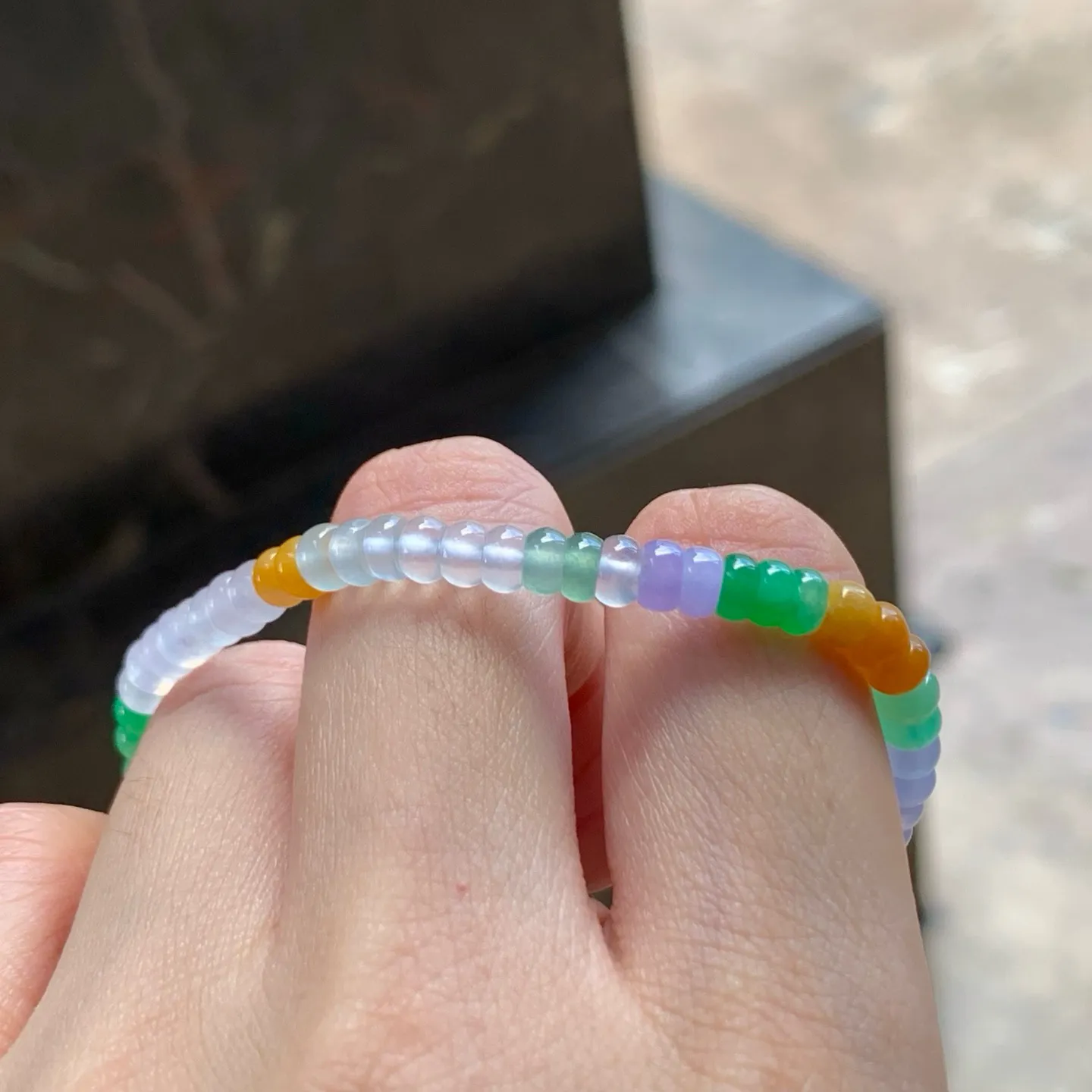 冰种彩色算盘手串
种好水足 干净清爽