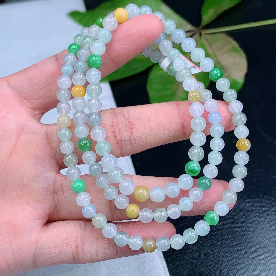 缅甸天然翡翠A货 老坑料起胶冰种 多宝圆珠项链
尺寸5.8mm  y 34.74