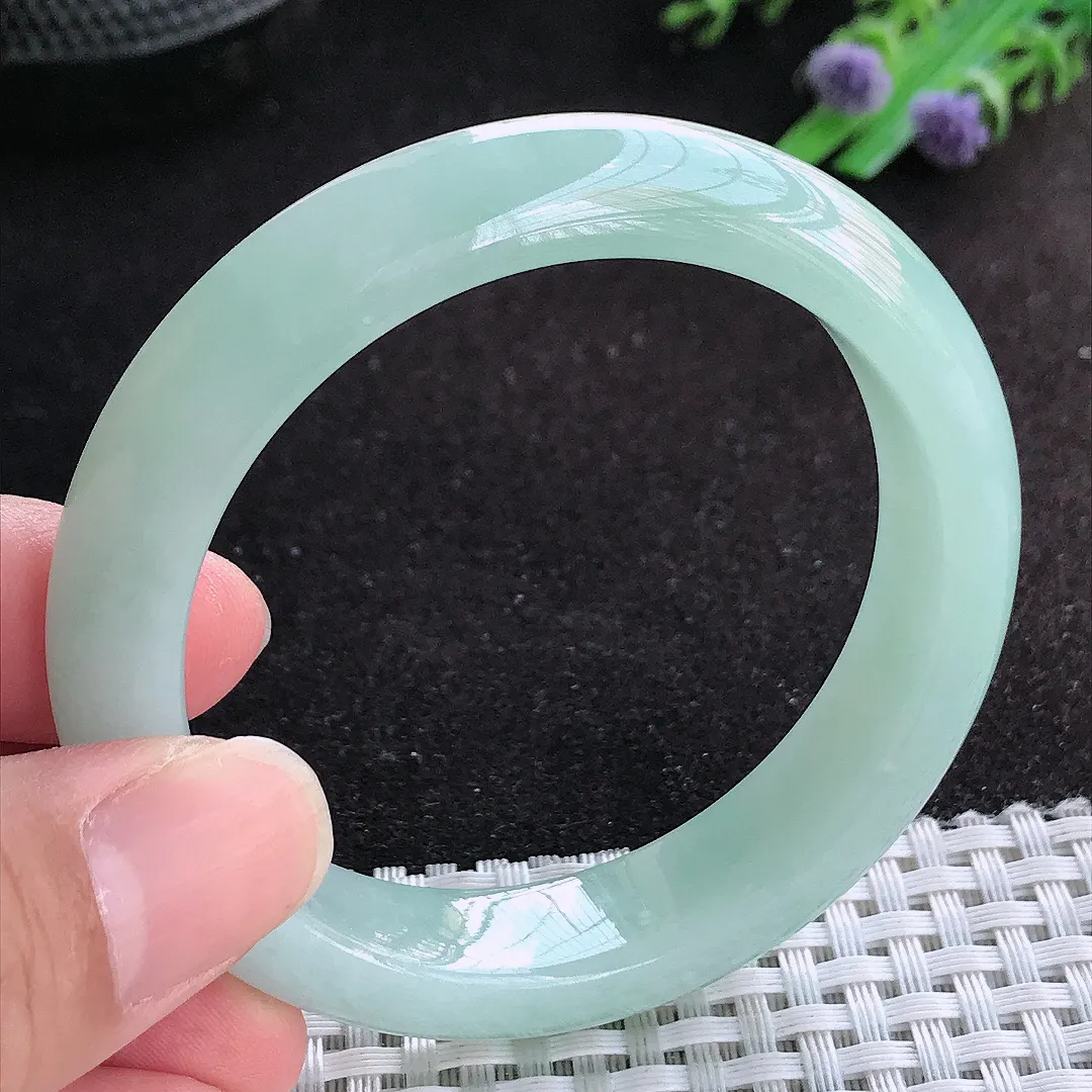 自然光52.5/12.4/8.3老坑冰润起胶冰晴手镯天然翡翠玉镯女款