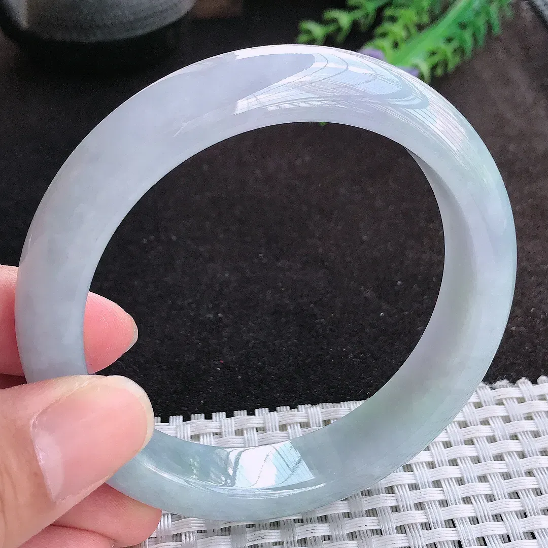 自然光60.5/13.8/9老坑冰胶水灵大圈口紫罗兰手镯天然翡翠玉镯女款