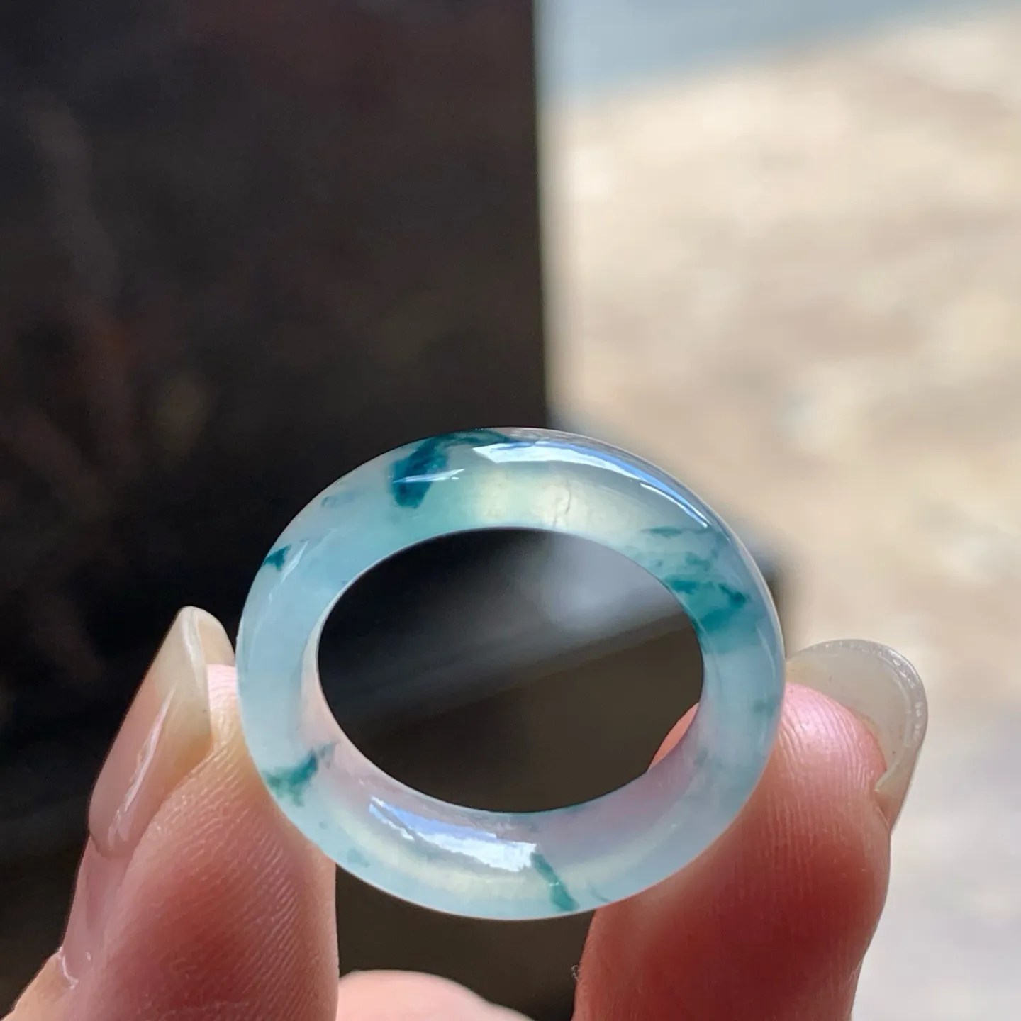 冰种飘花指环
种老水足