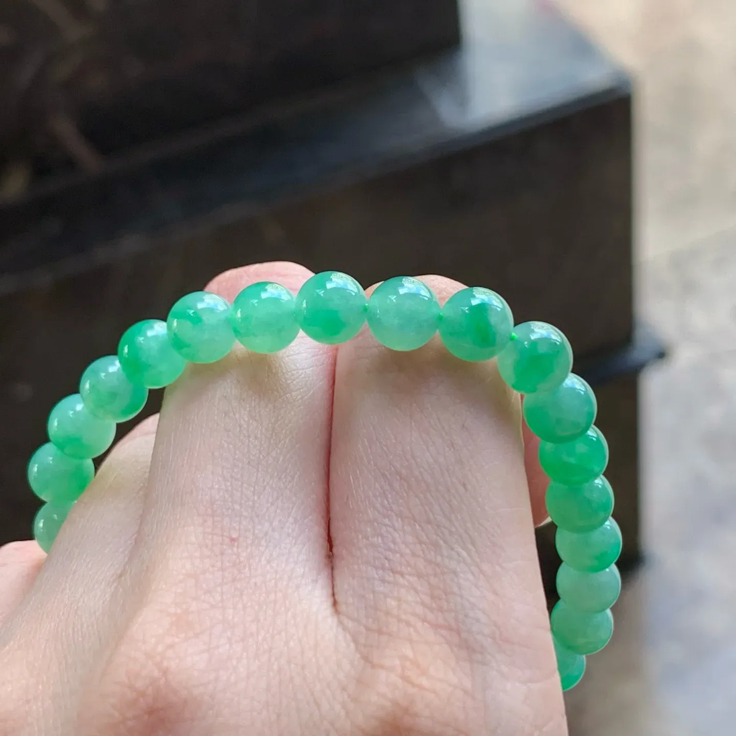 糯冰果绿手串
种好水润