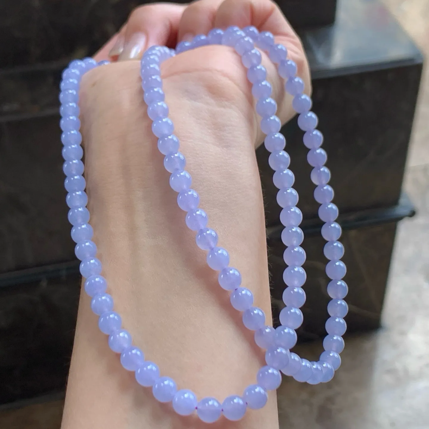 冰种春色珠链
种色俱佳 水润清爽