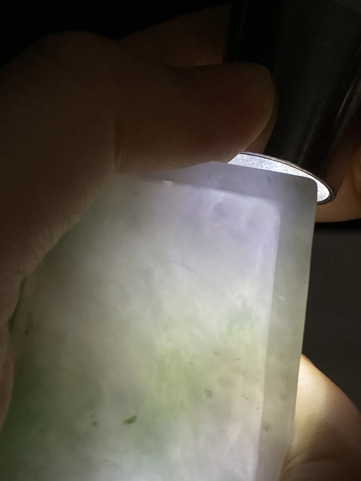 翡翠糯化种春带彩山水牌