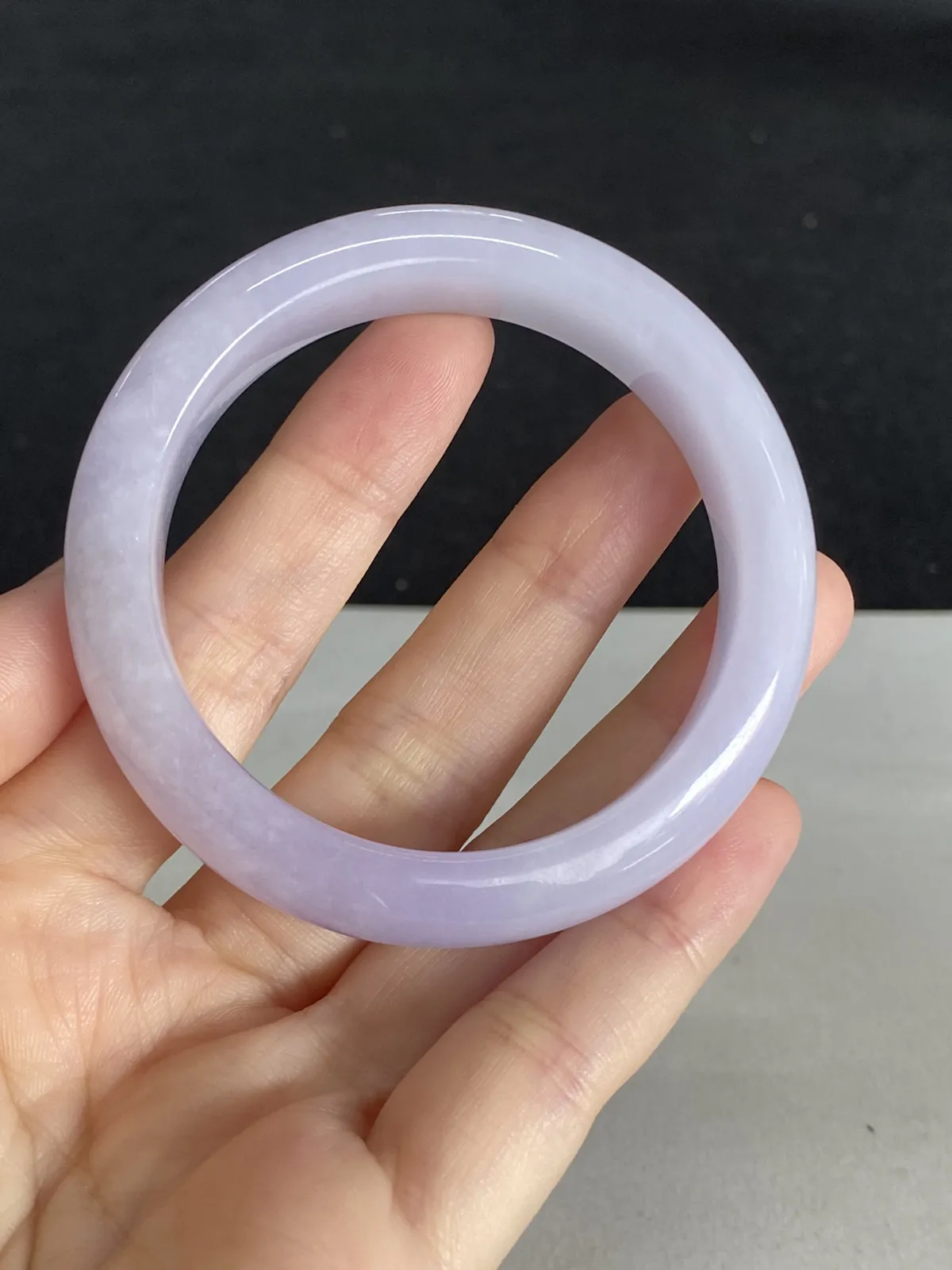正圈50圈口，翡翠糯化种紫罗兰手镯