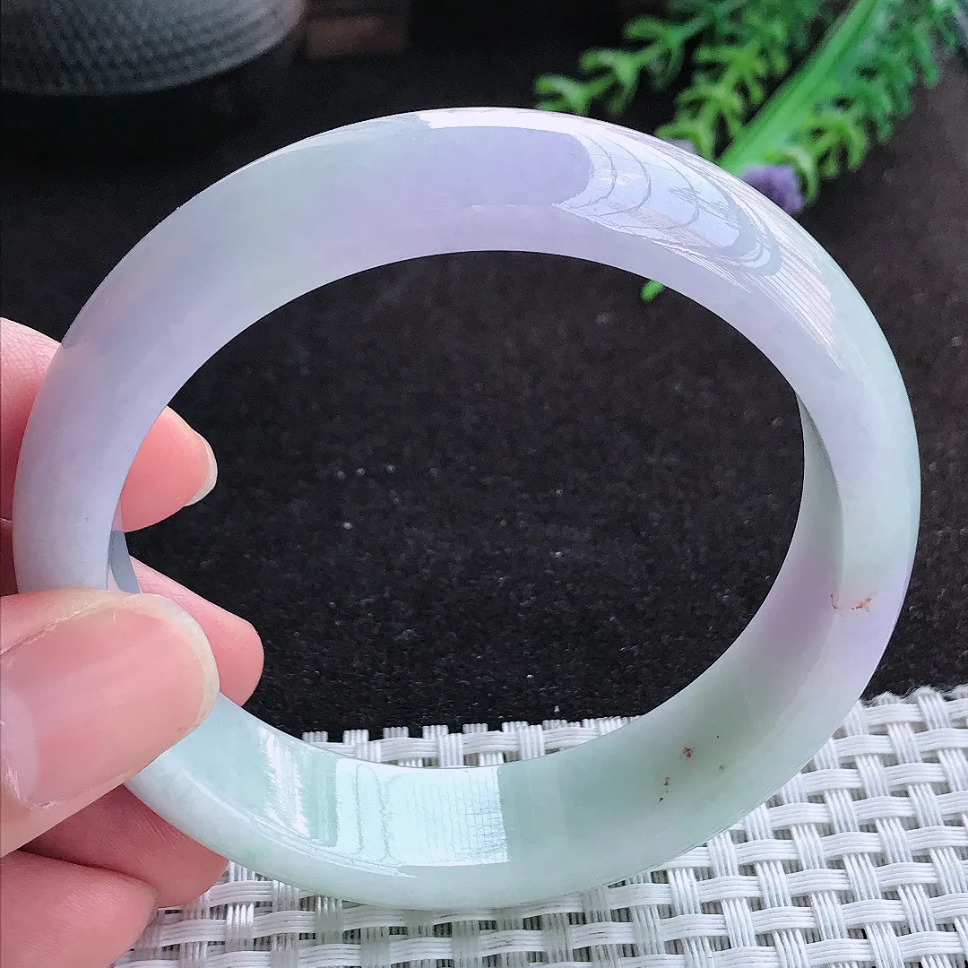 自然光59.5/15.7/8.1老坑精美温润紫罗兰轮胎手镯天然翡翠玉镯百搭女款
