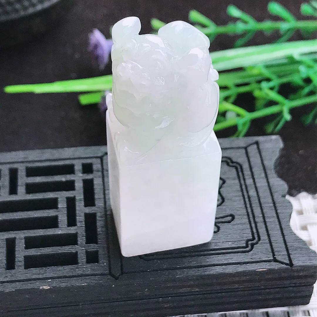 自然光45.6/17.8/14.3老坑秀气冰润貔貅印章天然翡翠玉坠