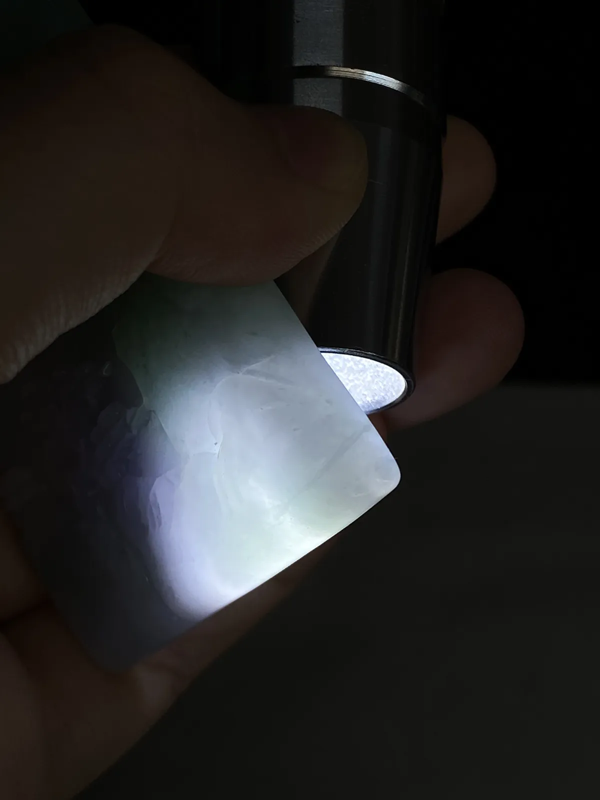 翡翠糯化种春带彩山水牌