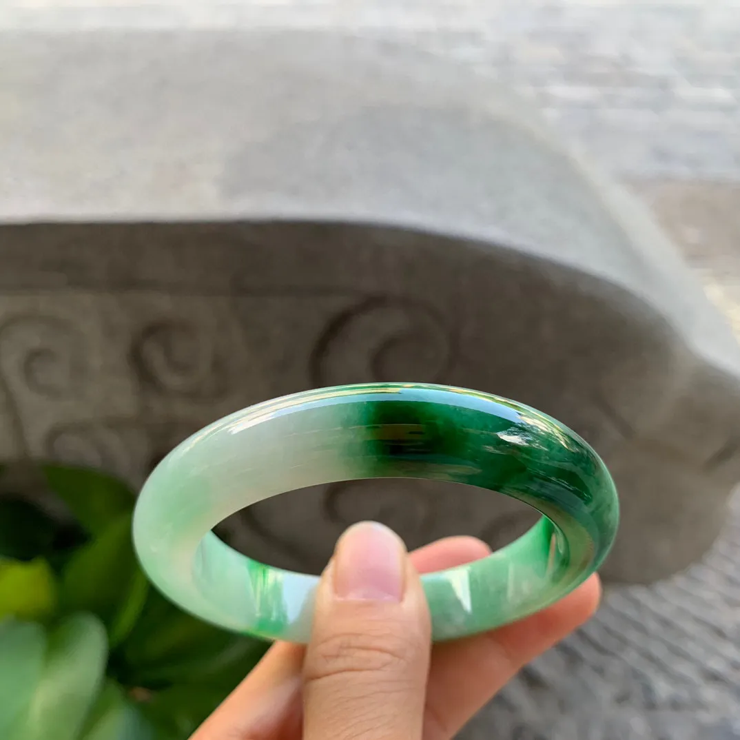 小圈口 53.5-11.3-9.3【辣绿正圈手镯】正圈53 54可戴