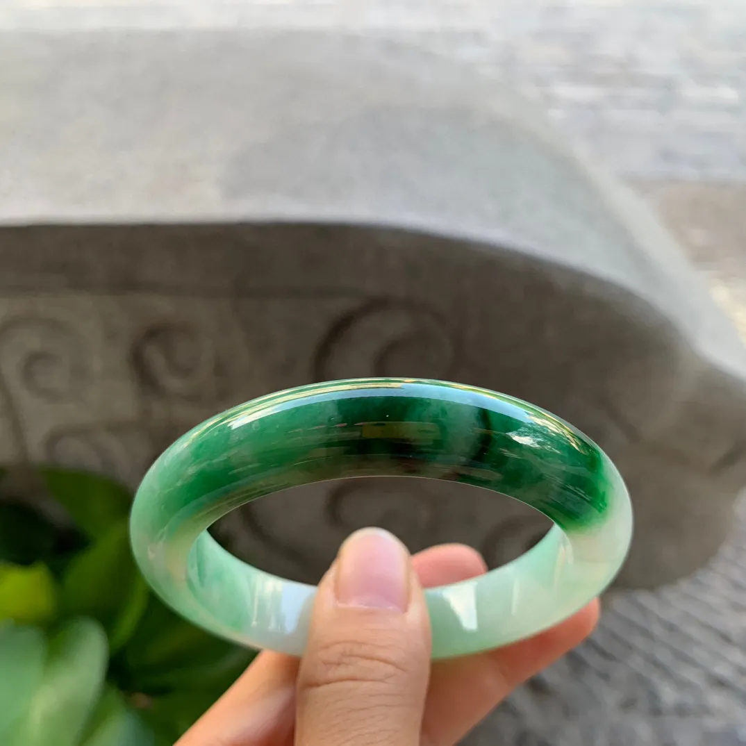 小圈口 53.5-11.3-9.3【辣绿正圈手镯】正圈53 54可戴