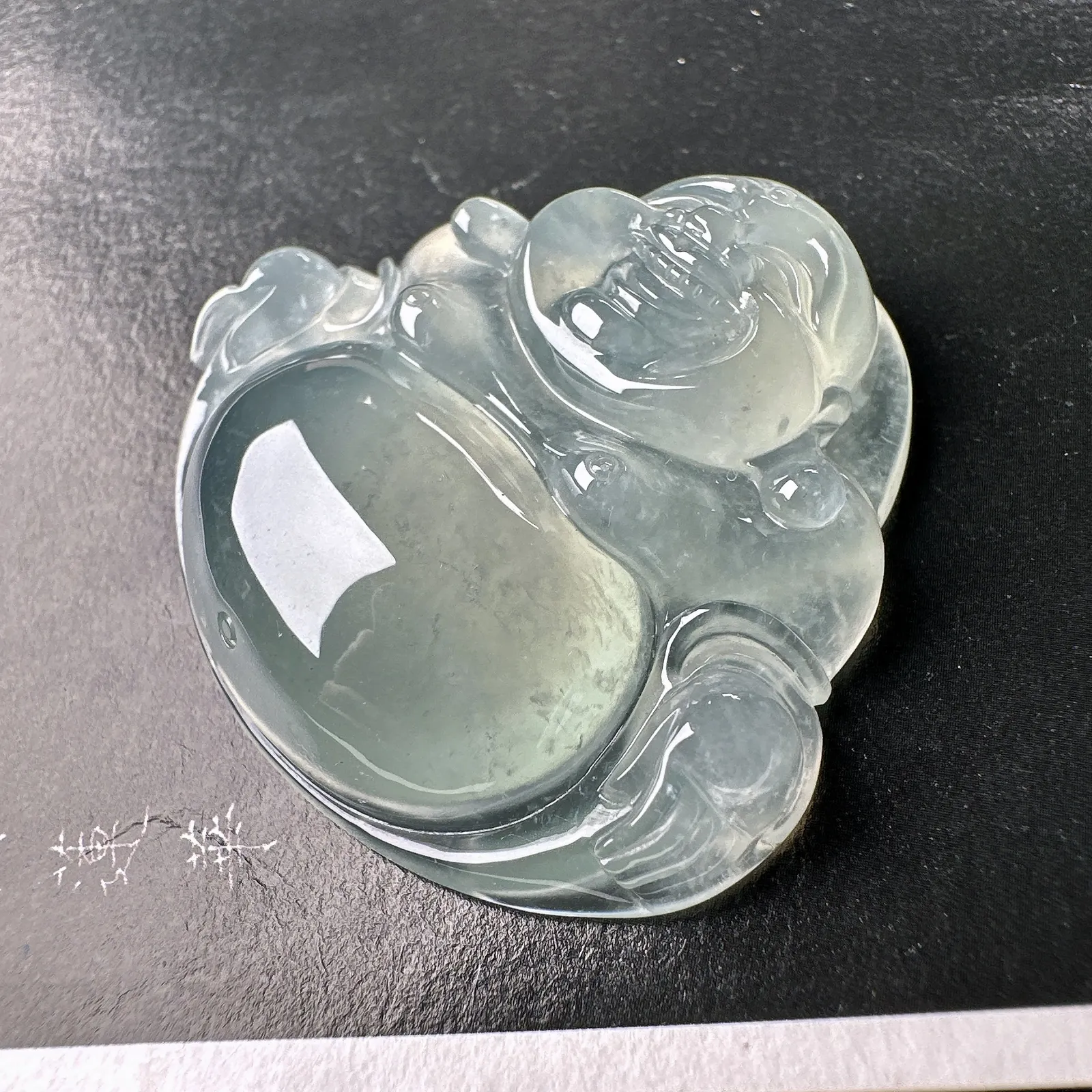 【冰种佛公吊坠】种水上乘，晶莹剔透，纯净通透，莹光感很强