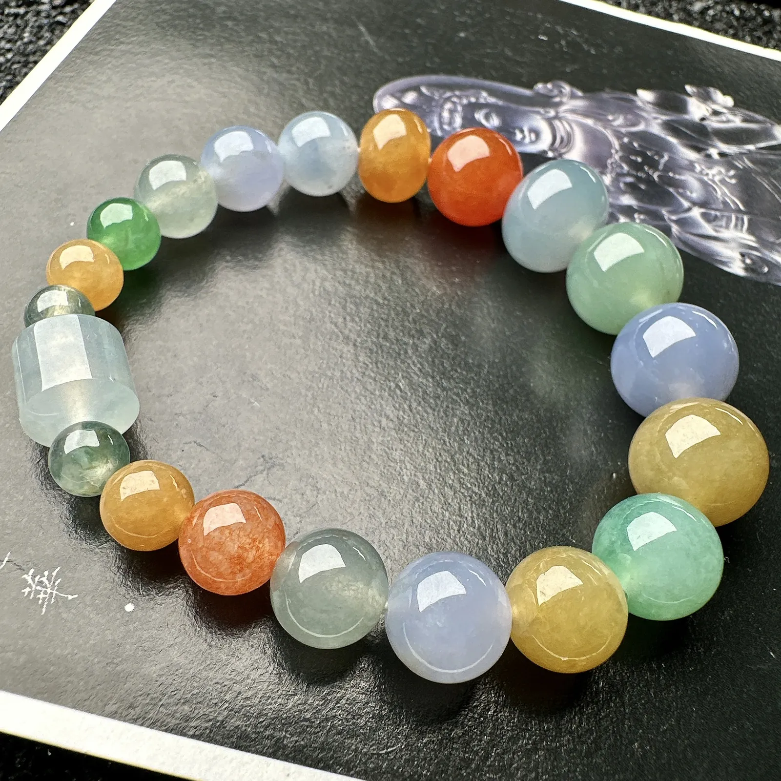 【冰种多宝手串】晶莹多彩的糖果串，多宝手串，颜色丰富，更重要的是种水都很好，性价比很不错，直径6.3-14毫米