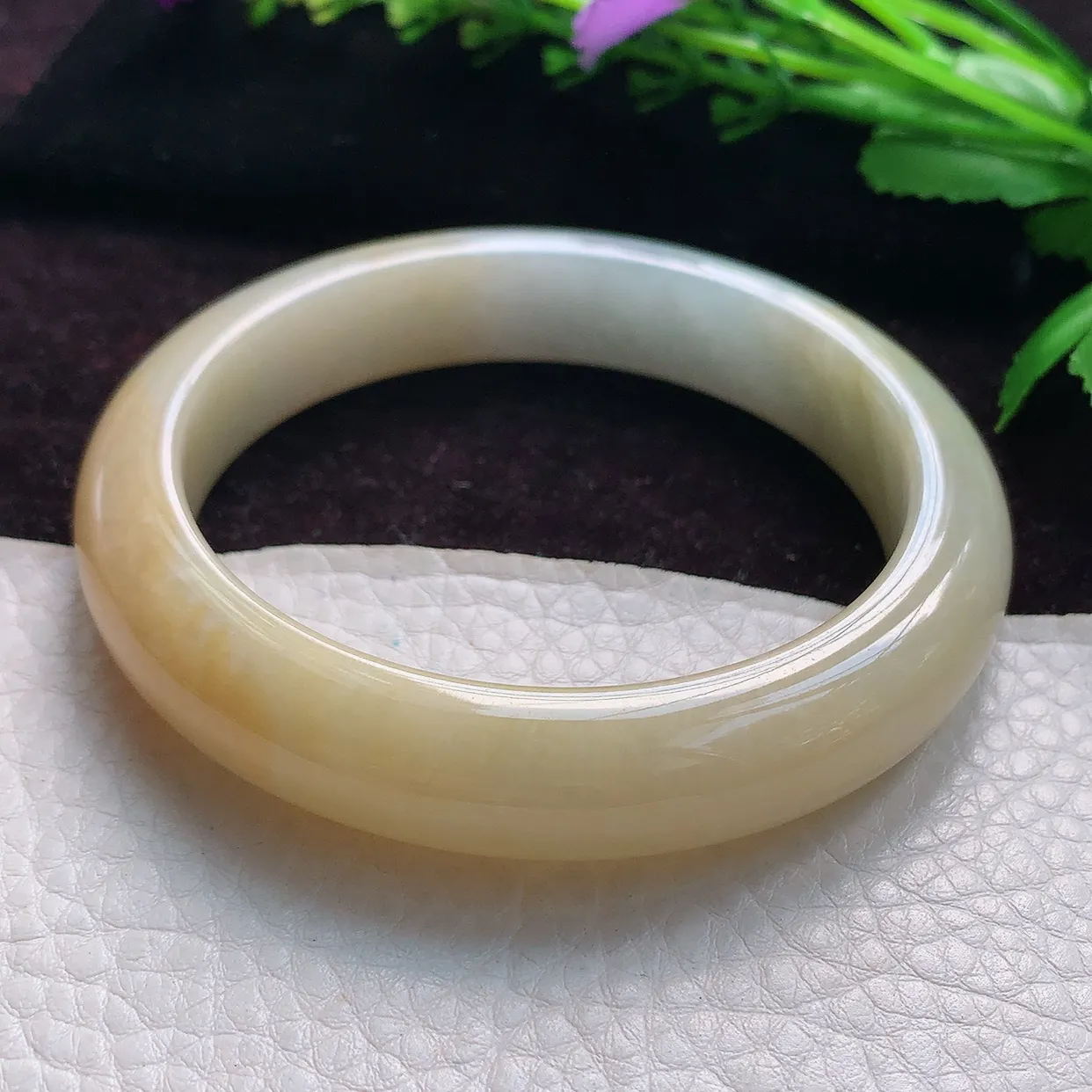 mq大圈口60.5*12.6*9平安镯 缅甸翡翠手镯双彩宽边厚装玉手镯 珠宝玉手环