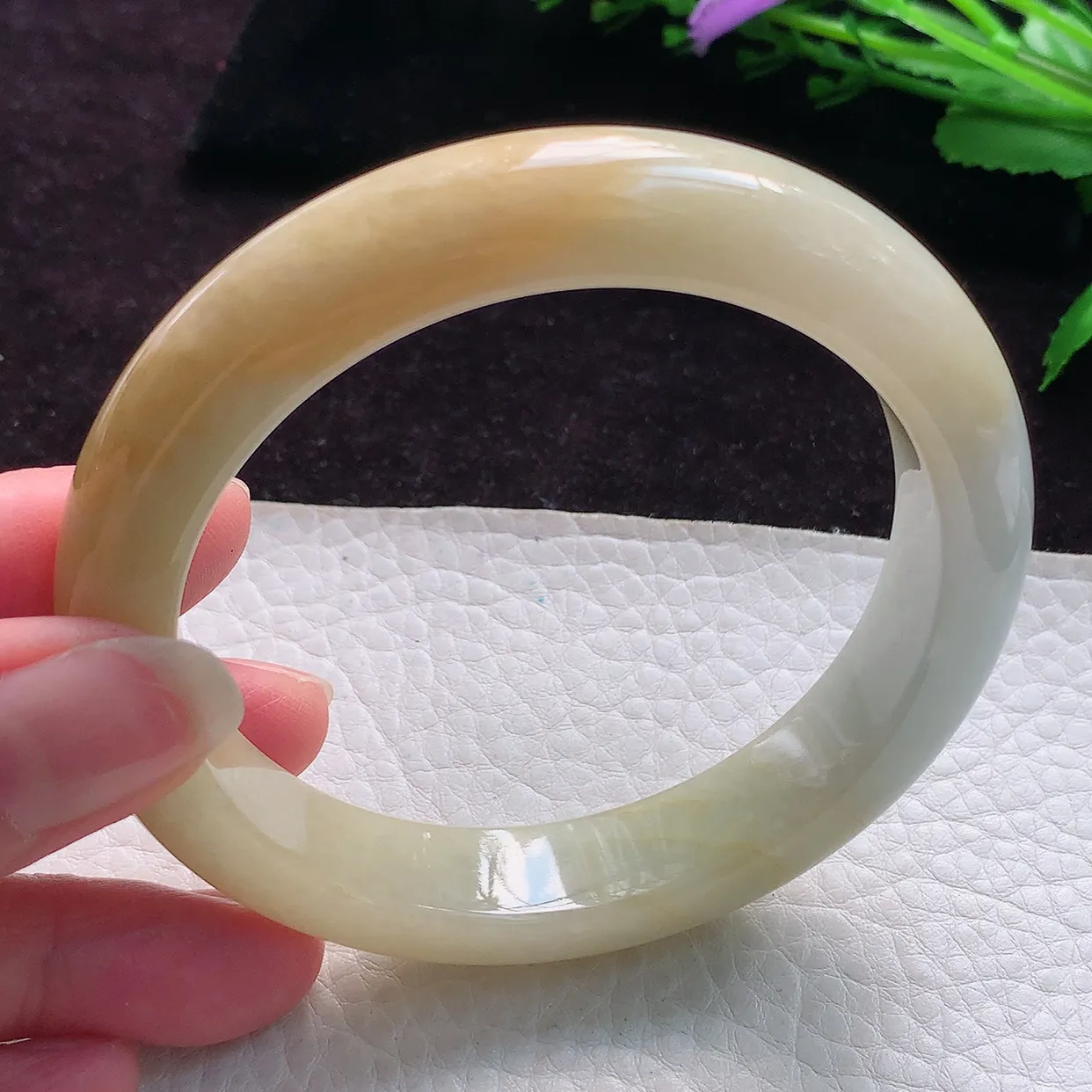 mq大圈口60.5*12.6*9平安镯 缅甸翡翠手镯双彩宽边厚装玉手镯 珠宝玉手环