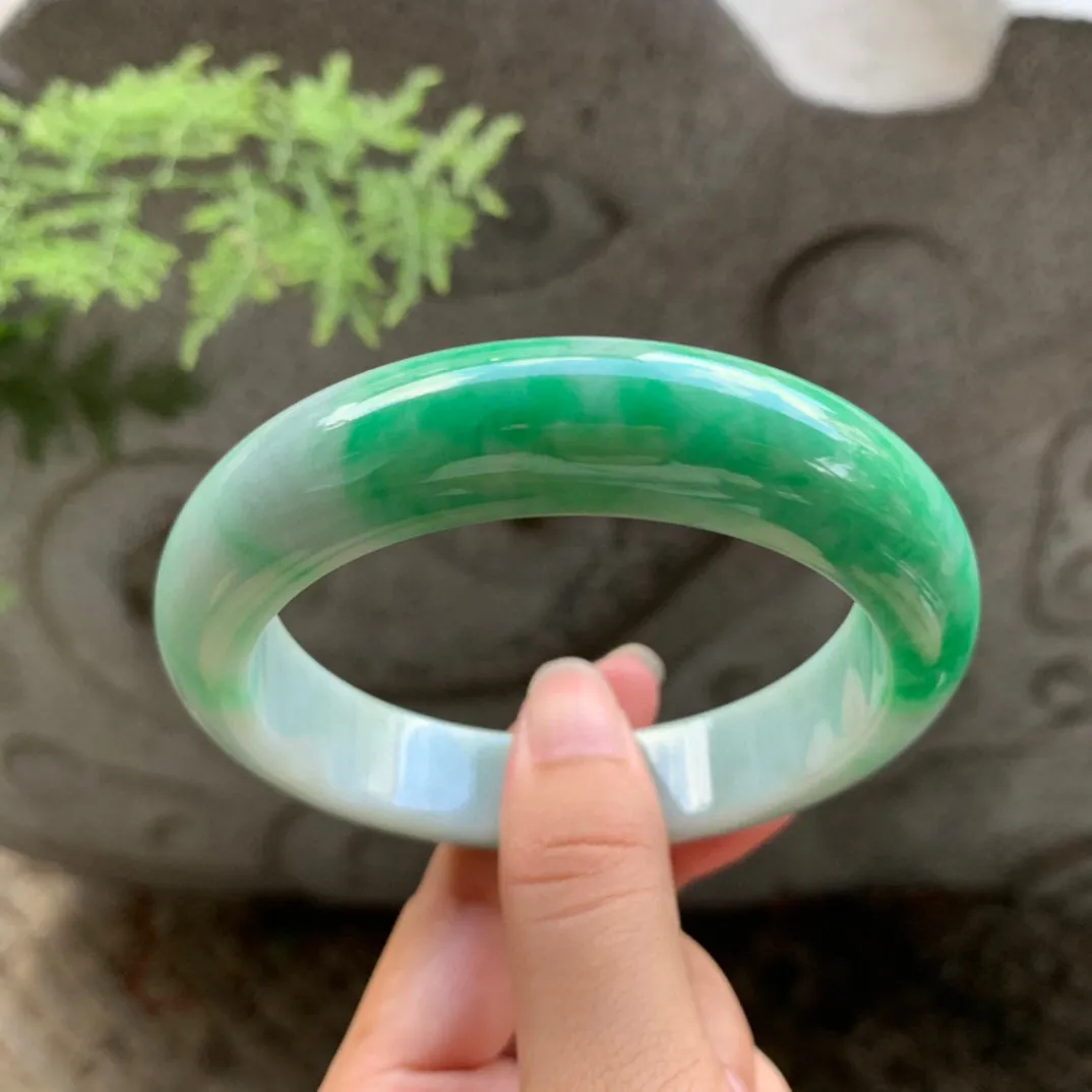 大圈口 62.2-14.2-9.5【辣绿正圈手镯】正圈62 63可戴