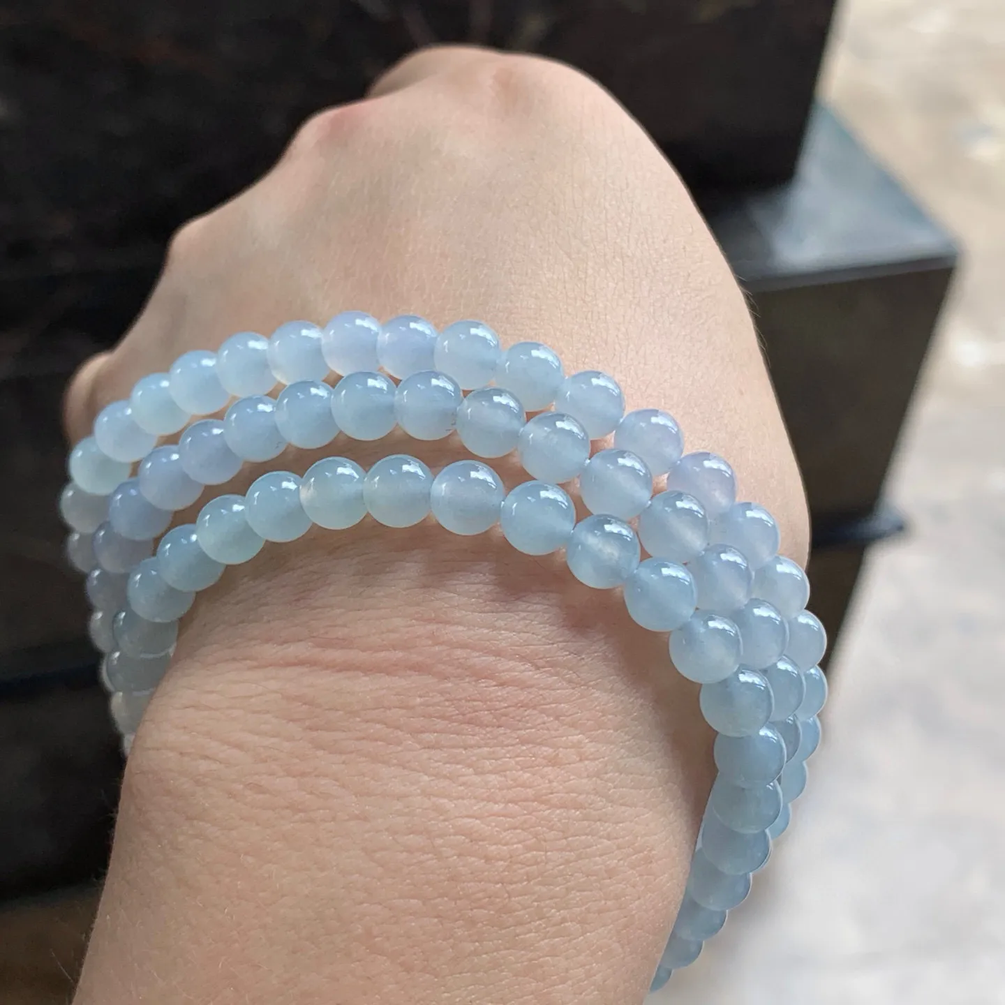 糯冰珠串
 种水好