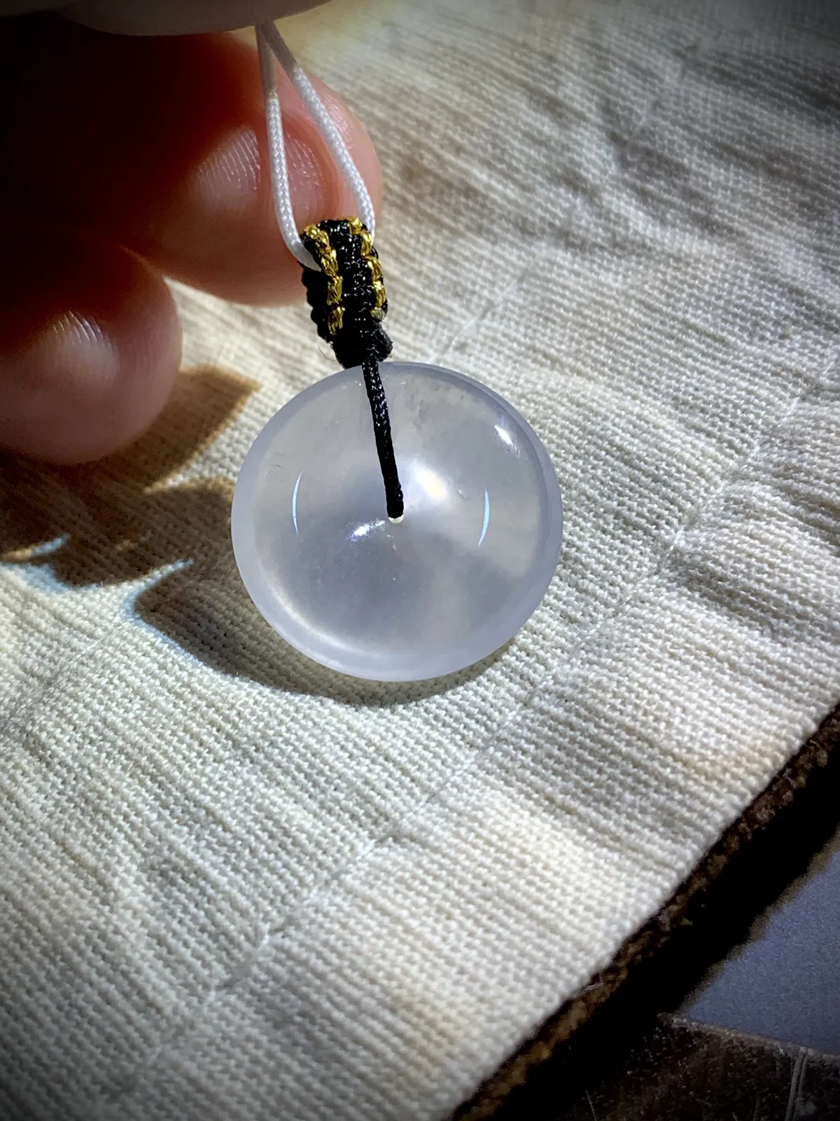 白冰平安扣子，18.8-4.5mm，