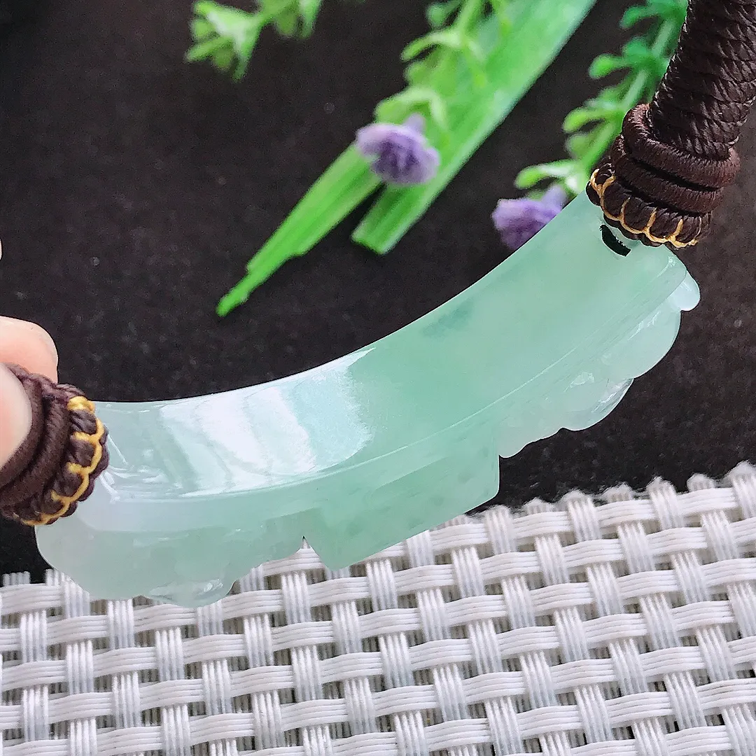 自然光55.5/11.8/12.6老坑冰胶果冻冰晴绿招财貔貅手牌手链