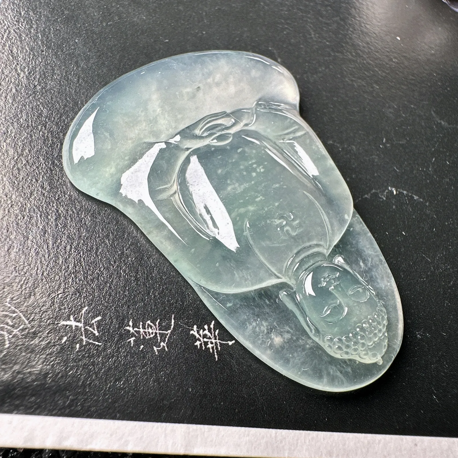 【冰种大日如来佛】老坑雪花棉，质地细腻，通透度上佳，冰感十足。