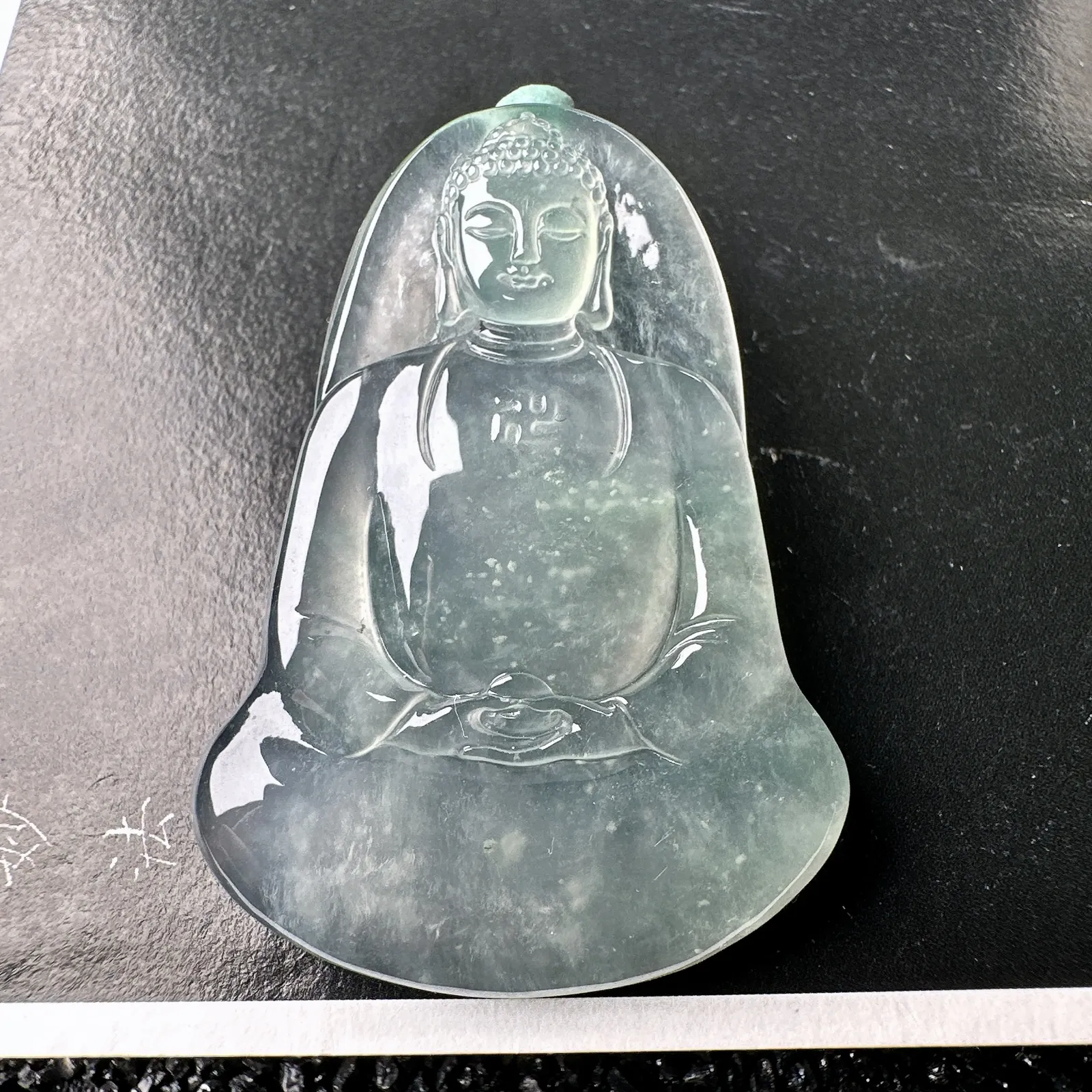【冰种大日如来佛】老坑雪花棉，质地细腻，通透度上佳，冰感十足。