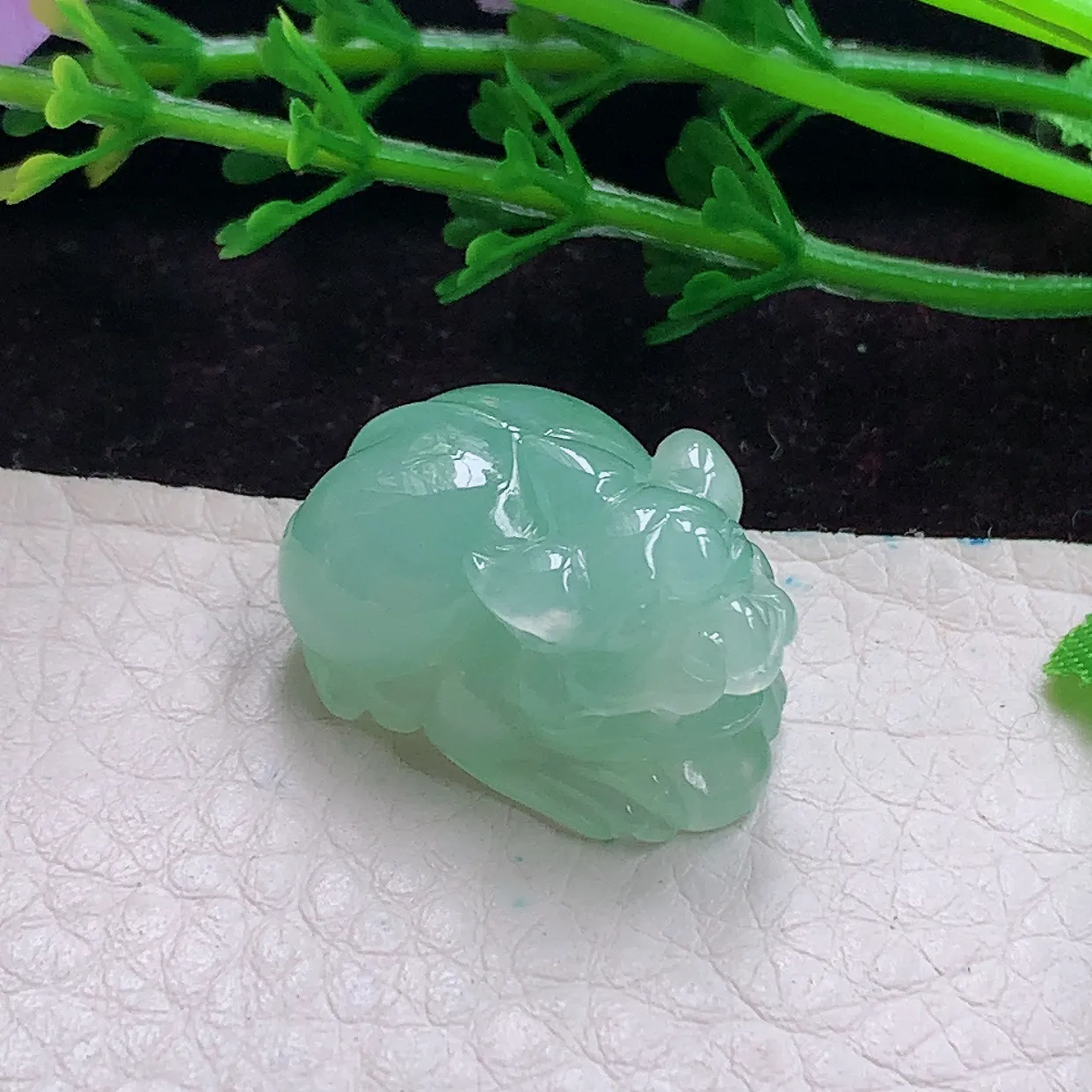 x54实拍24.8*17.2*14.3缅甸翡翠A货精雕冰晴招财貔貅玉吊坠 玉挂件