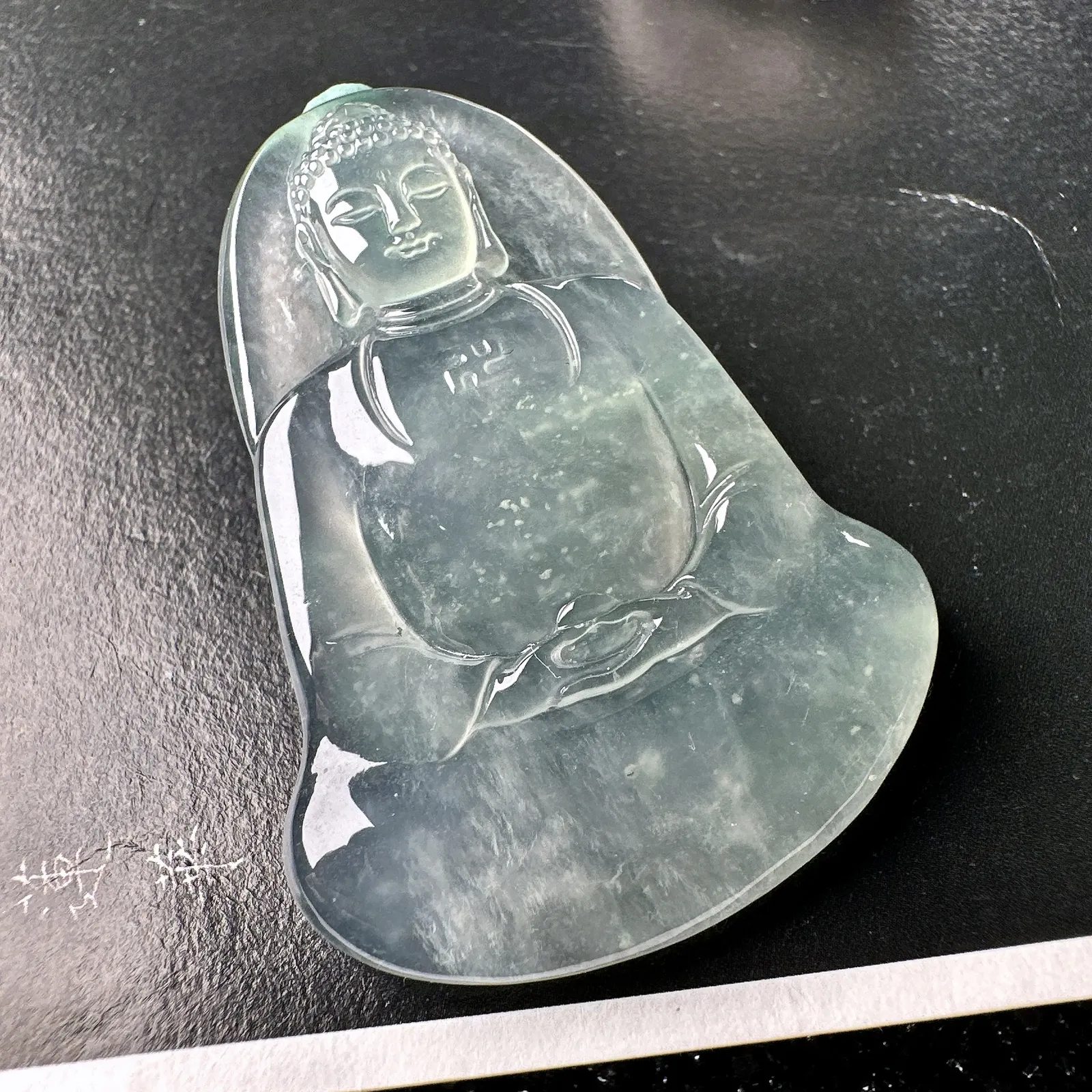 【冰种大日如来佛】老坑雪花棉，质地细腻，通透度上佳，冰感十足。
