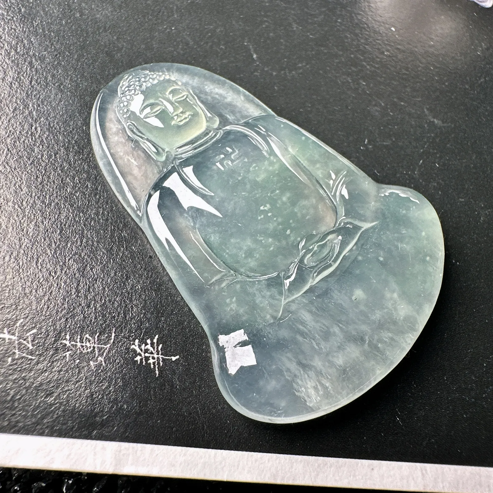 【冰种大日如来佛】老坑雪花棉，质地细腻，通透度上佳，冰感十足。