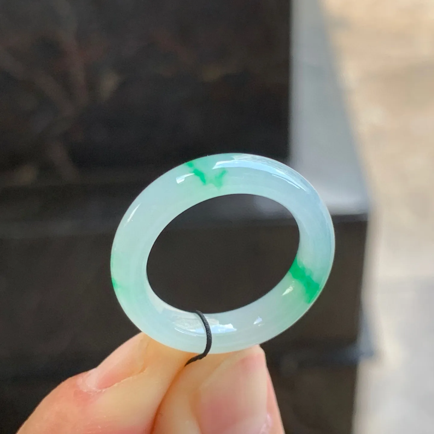 冰种带色指环 水润