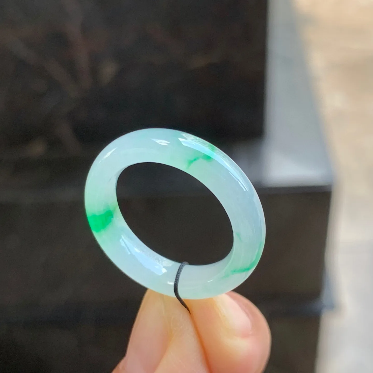 冰种带色指环 水润