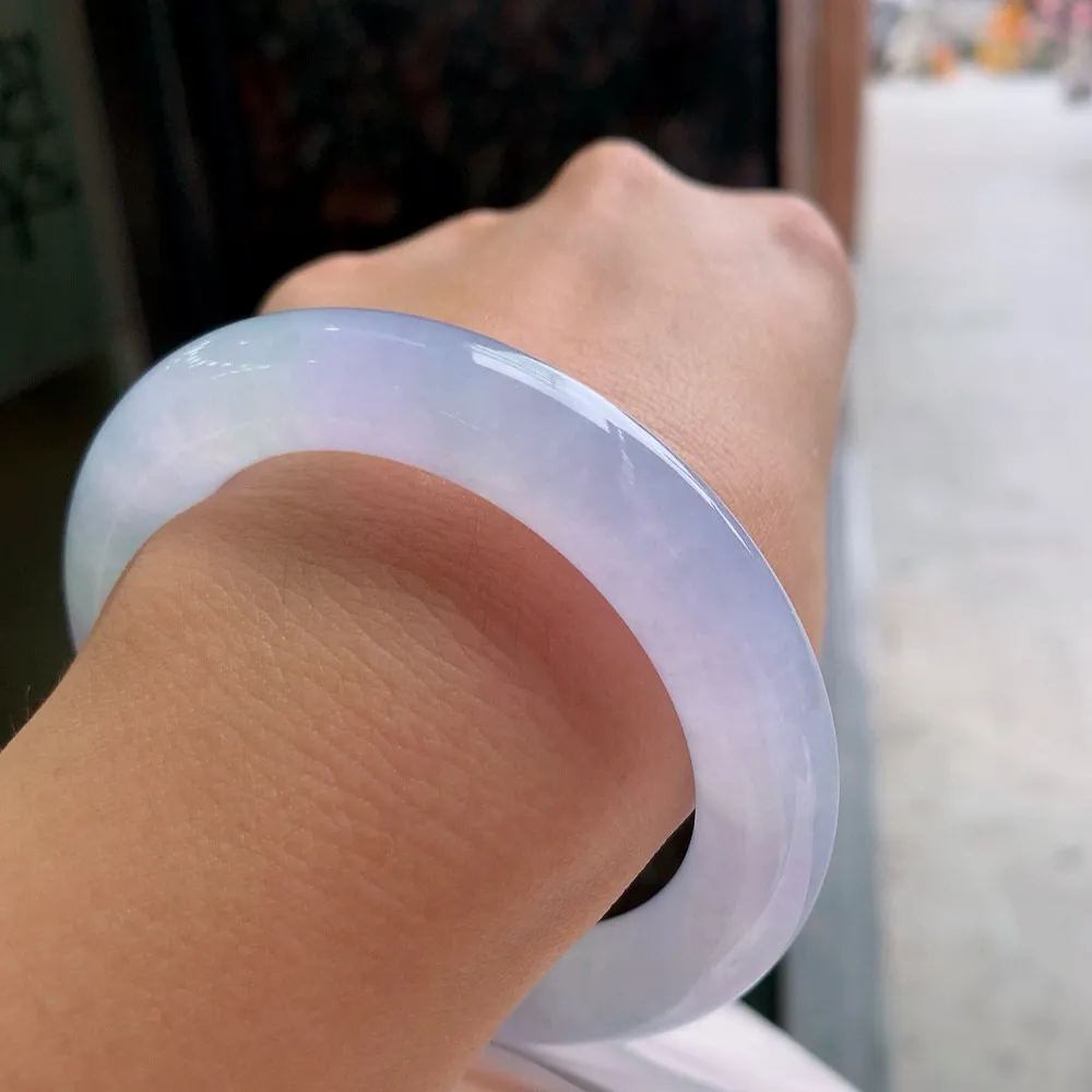 圆条冰玻紫罗兰 一丝毛纹 上手看不见 尺寸:54.3/11.4 种色俱佳️️