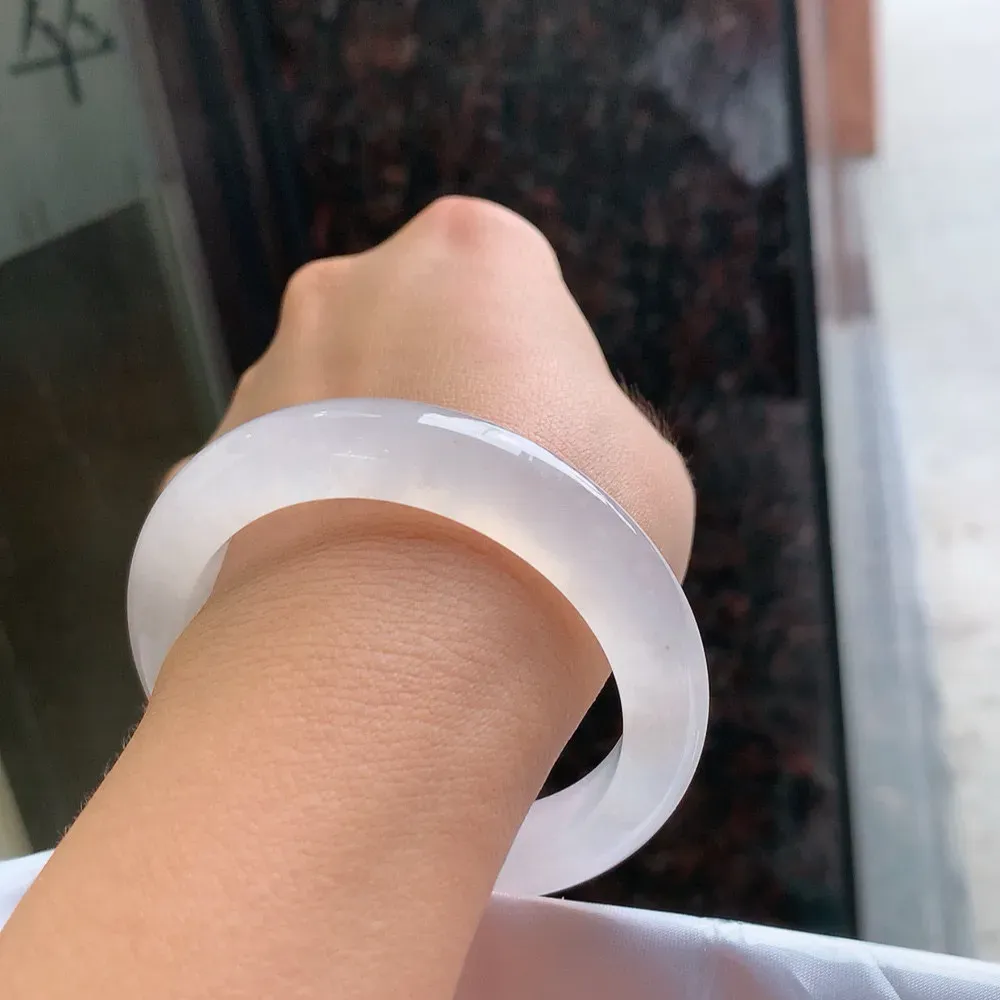 正圈冰玻种白月光 无瑕 尺寸:52.5/11.7/8 种水好